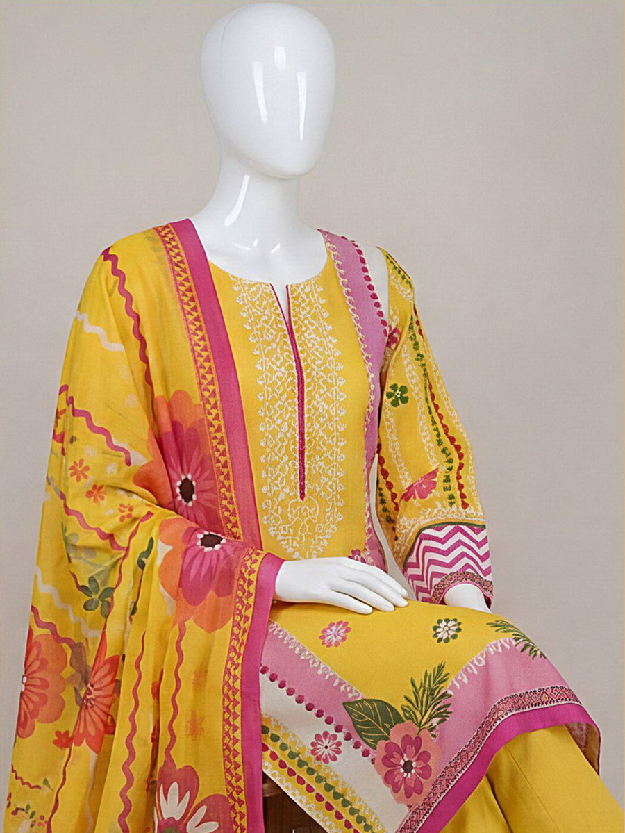 Ittehad Essential Printed Lawn Unstitched 3Pc Suit D-05