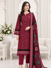 Ittehad X Bin Ameer Linen Essential Unstitched Printed 3Pc Suit D-05