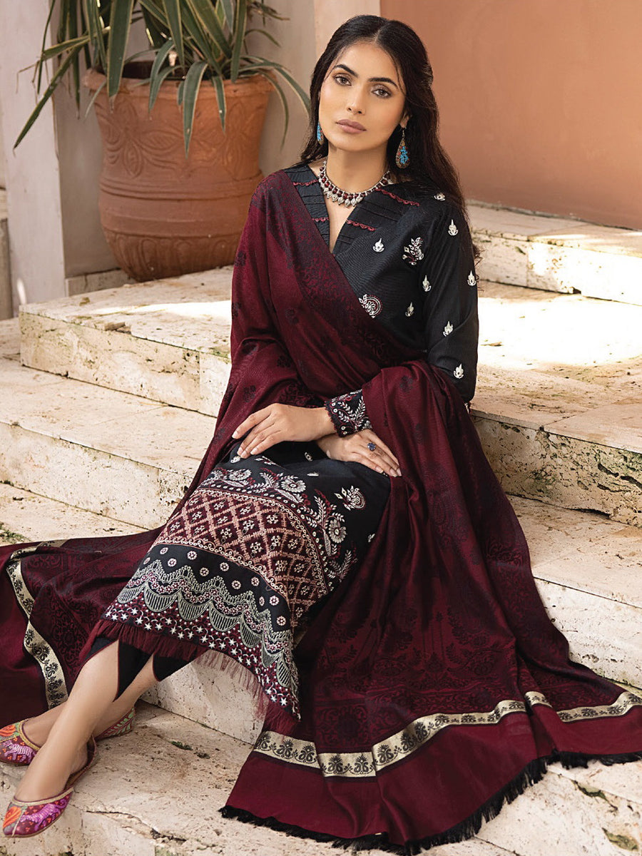 ELAK by Humdum Unstitched Embroidered Khaddar 3Pc Suit EL-05