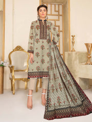 Rashk e Qamar Digital Printed Linen Unstitched 3Pc Suit D-05