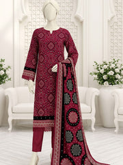 Ittehad X Bin Ameer Linen Essential Unstitched Printed 3Pc Suit D-05