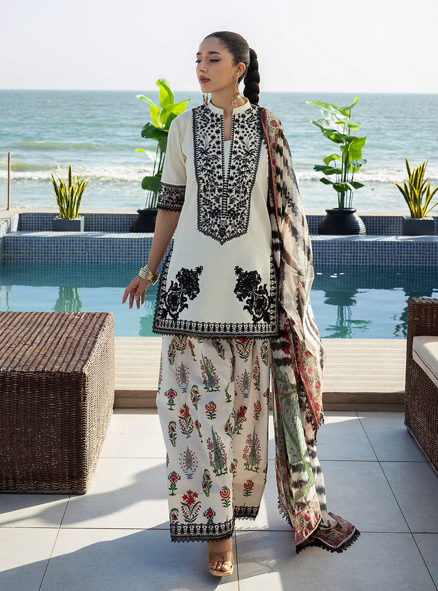 Zainab Chottani Tahra Embroidered Lawn Unstitched 3Pc Suit D-05 AZUREH
