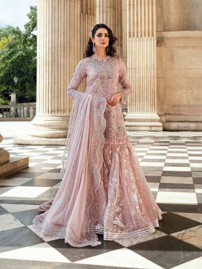 Maria.B Soiree Embroidered Raw Silk Unstitched 3Pc Suit WF-09-05