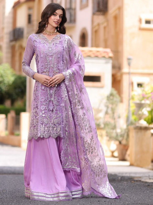Noor by Saadia Asad Embroidered Chiffon Unstitched 3Pc Suit D-06 NURA
