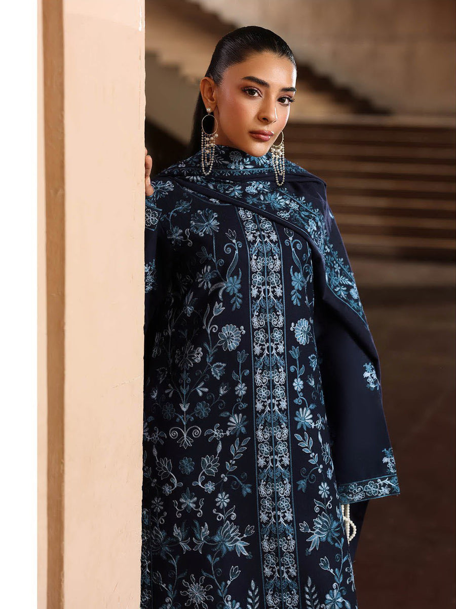 RajBari Premium Embroidered Peach Unstitched 3Pc Suit D-06