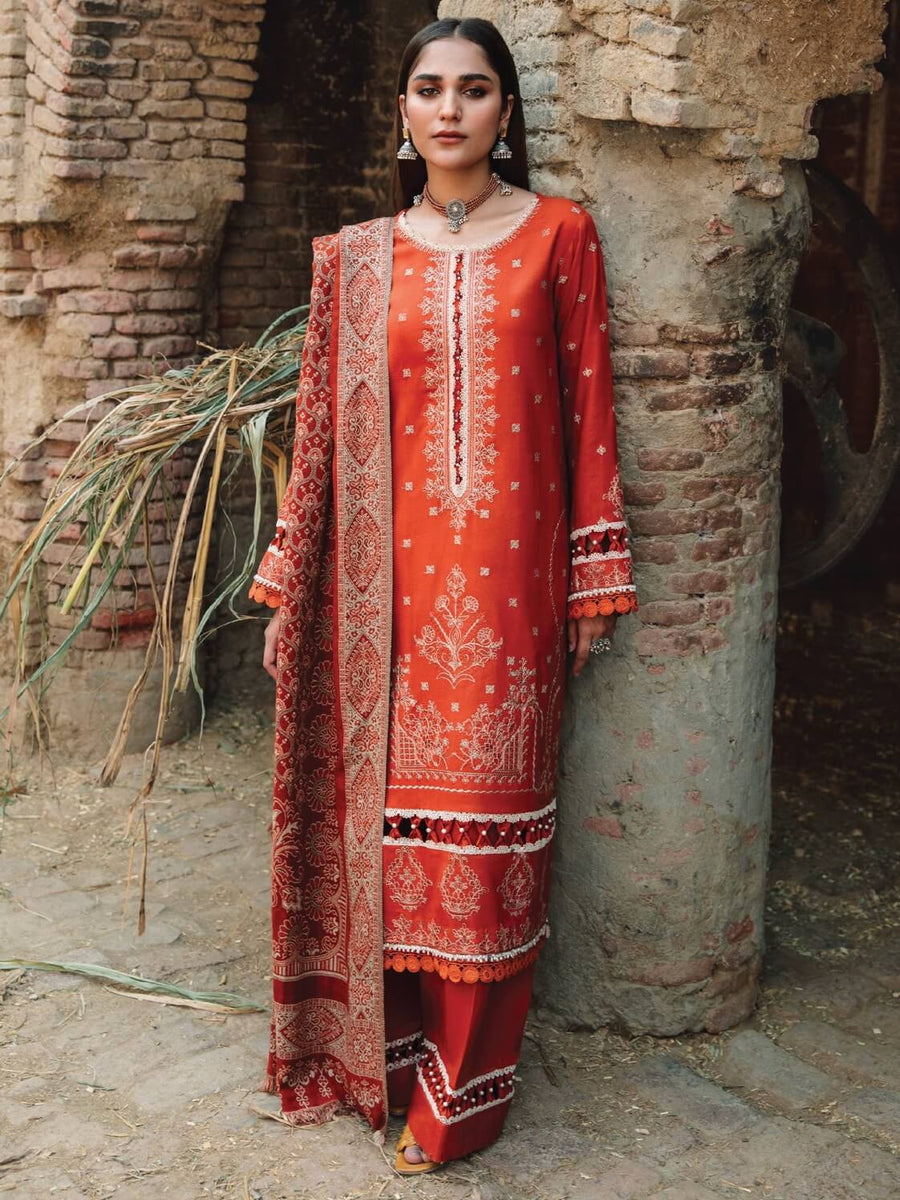 Carvaan by Humdum Embroidered Wool Unstitched 3Pc Suit D-06