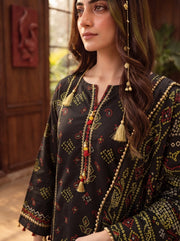 Pashm by Fiza Noor Premium Printed Leather Linen Unstitched 3Pc Suit D-06