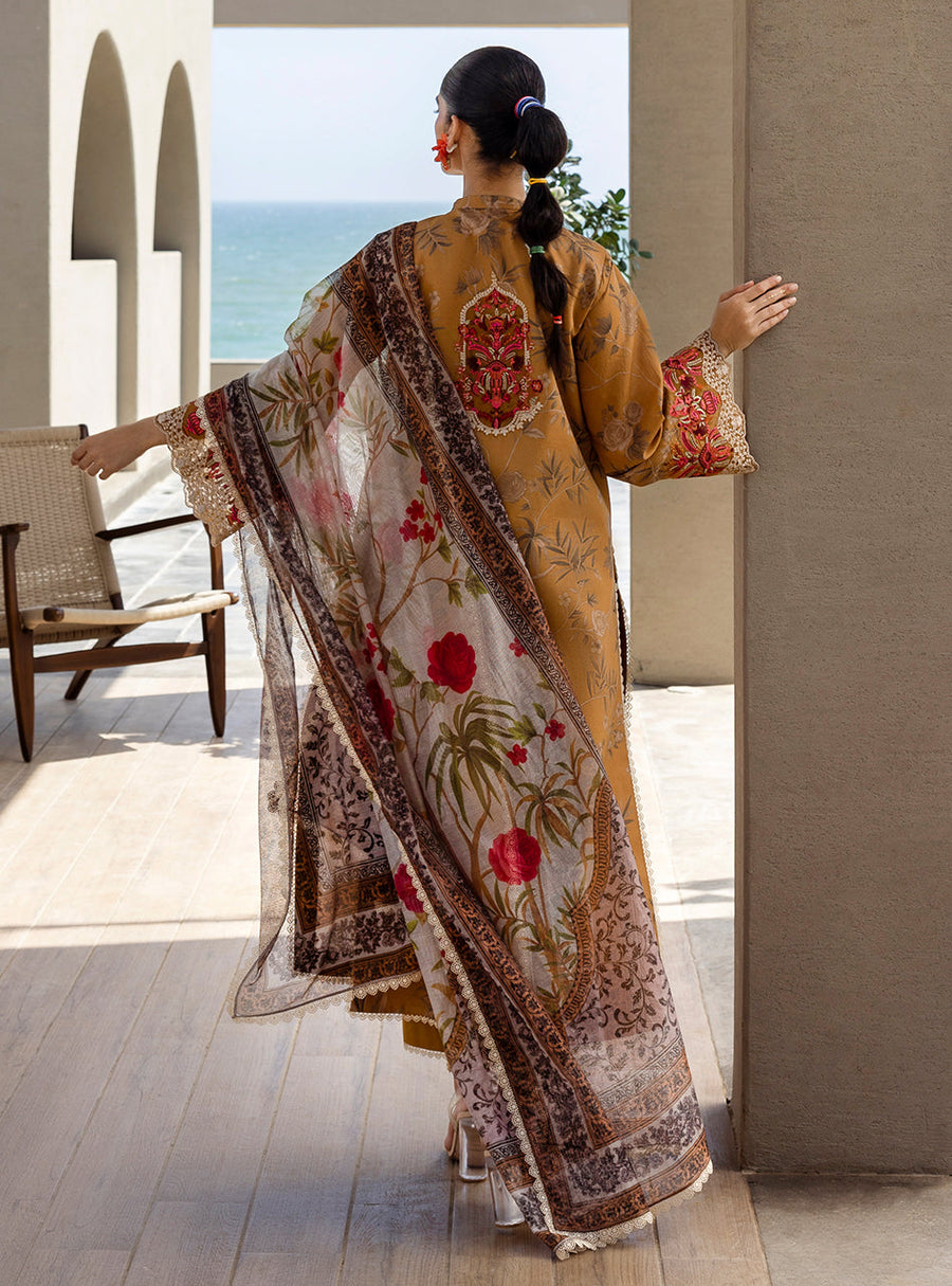 Zainab Chottani Tahra Embroidered Lawn Unstitched 3Pc Suit D-06 RAHMA