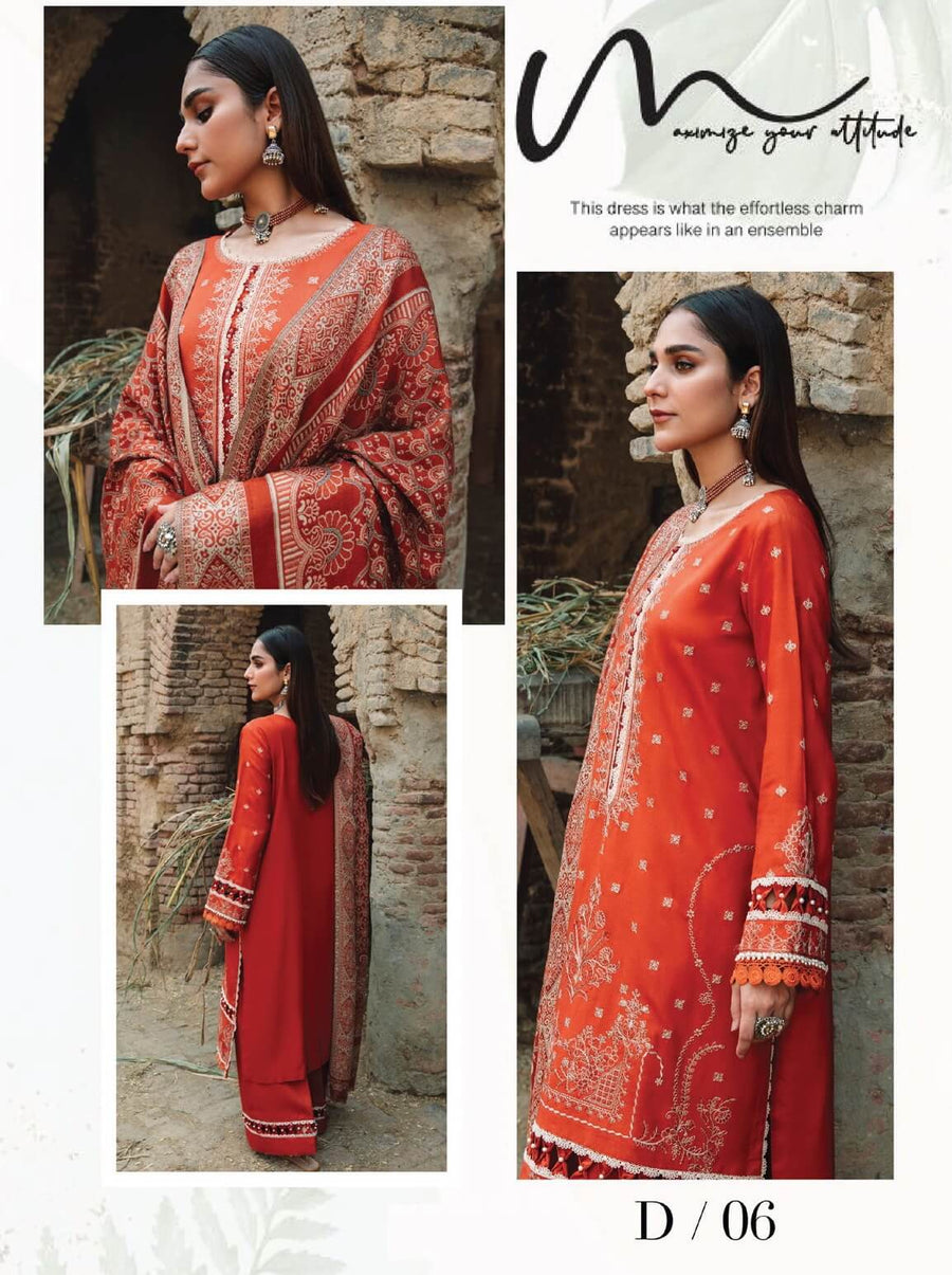 Carvaan by Humdum Embroidered Wool Unstitched 3Pc Suit D-06