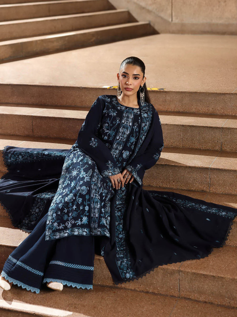 RajBari Premium Embroidered Peach Unstitched 3Pc Suit D-06