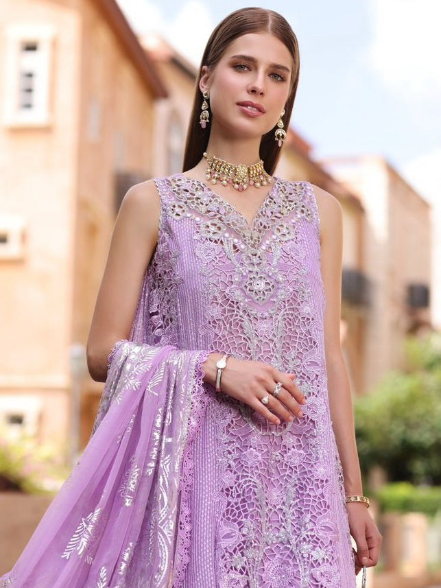 Noor by Saadia Asad Embroidered Chiffon Unstitched 3Pc Suit D-06 NURA