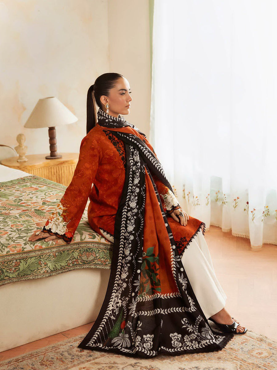 Nissa by RajBari Premium Embroidered Marina Unstitched 3Pc Suit D-06