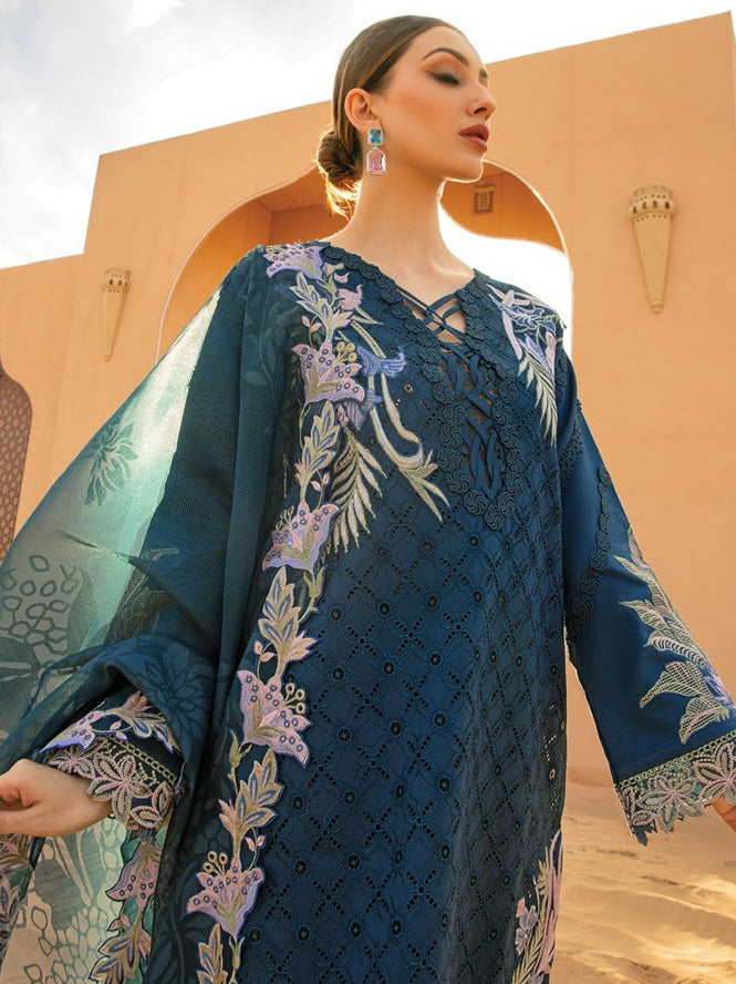 Rang Rasiya Premium Embroidered Lawn Unstitched 3Pc Suit D-06 MAHSA