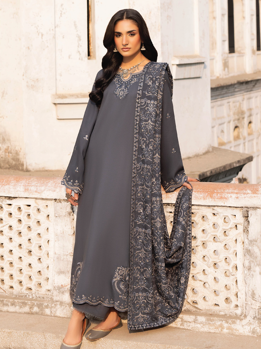 CELTS Mehr Premium Embroidered Karandi Unstitched 3Pc Suit D-06