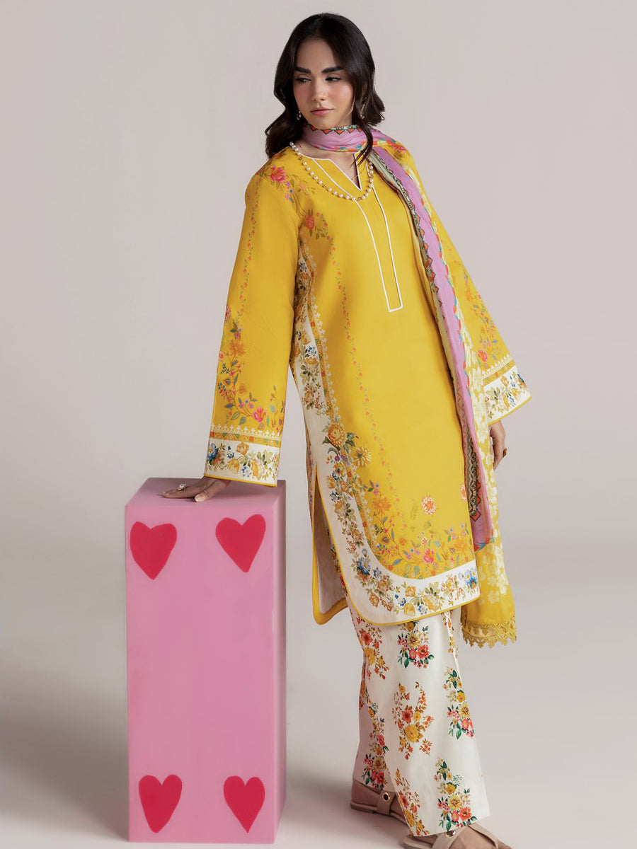 RajBari Amal Summer Prints Exclusive 3Pc Unstitched Lawn Suit D-06