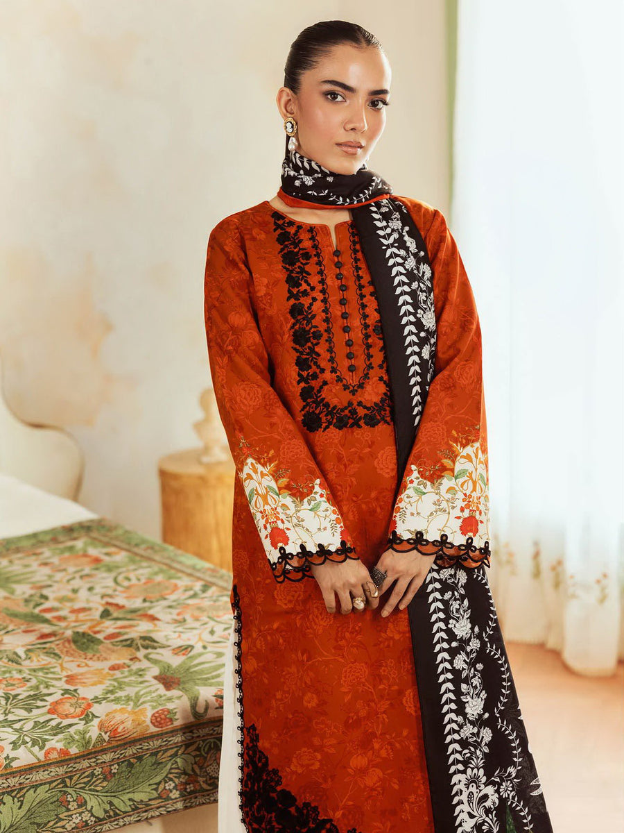 Nissa by RajBari Premium Embroidered Marina Unstitched 3Pc Suit D-06