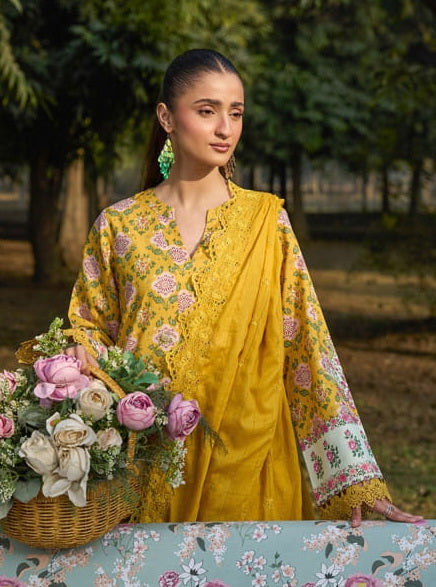 Raha by RajBari Summer Print Exclusive Lawn Unstitched 3Pc Suit D-06