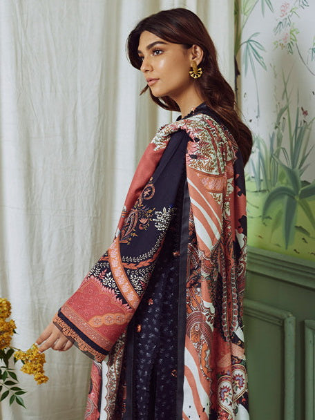 Bellini by Seran Embroidered Cotail Unstitched 3Pc Suit D-06 VIOLETTE