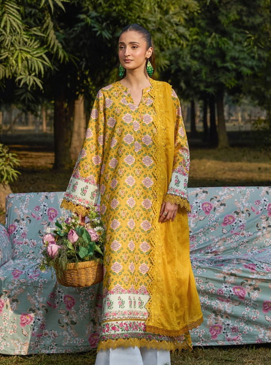Raha by RajBari Summer Print Exclusive Lawn Unstitched 3Pc Suit D-06