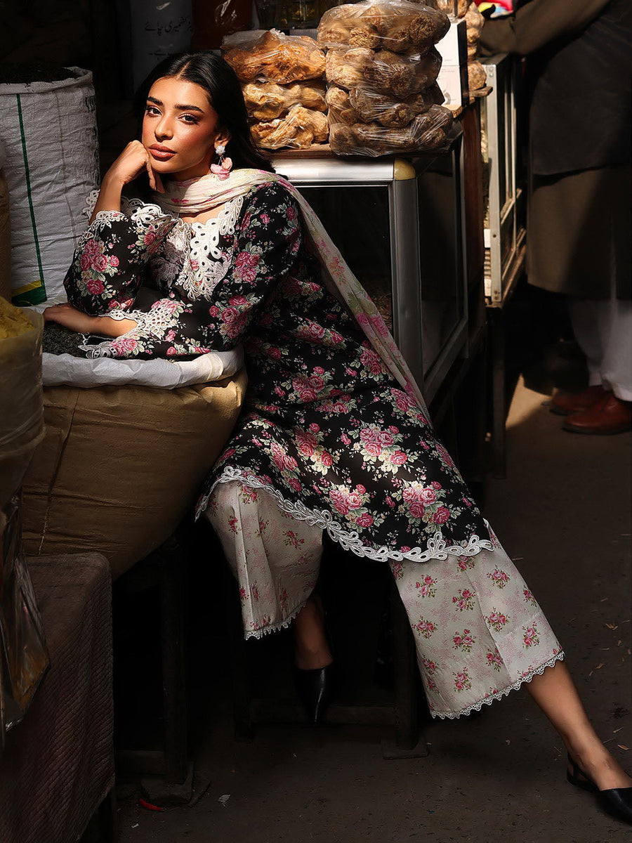 RajBari Nissa Floral Symphony Embroidered Lawn Unstitched 3Pc Suit D-06