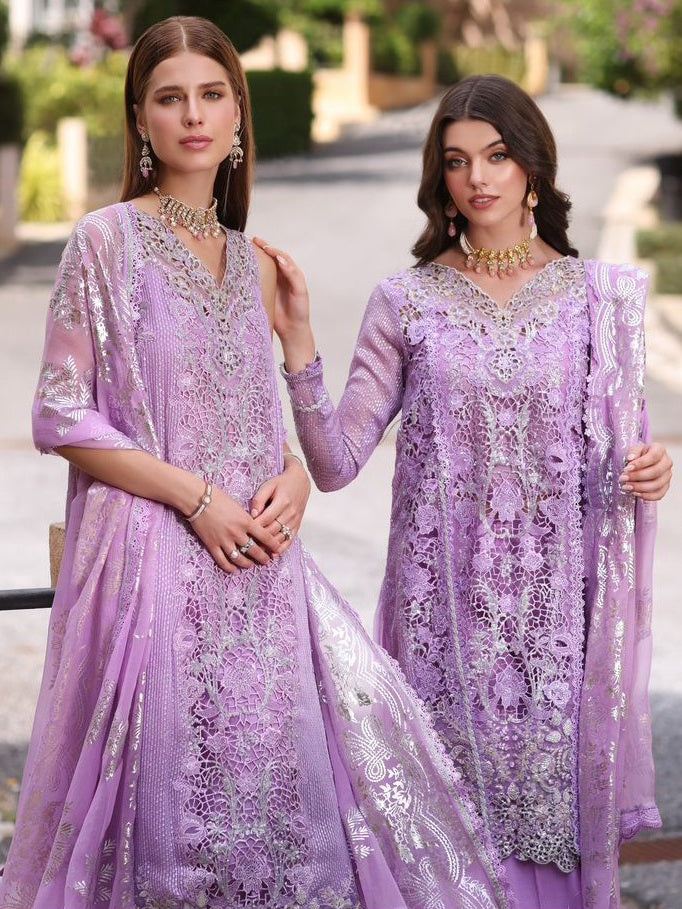 Noor by Saadia Asad Embroidered Chiffon Unstitched 3Pc Suit D-06 NURA