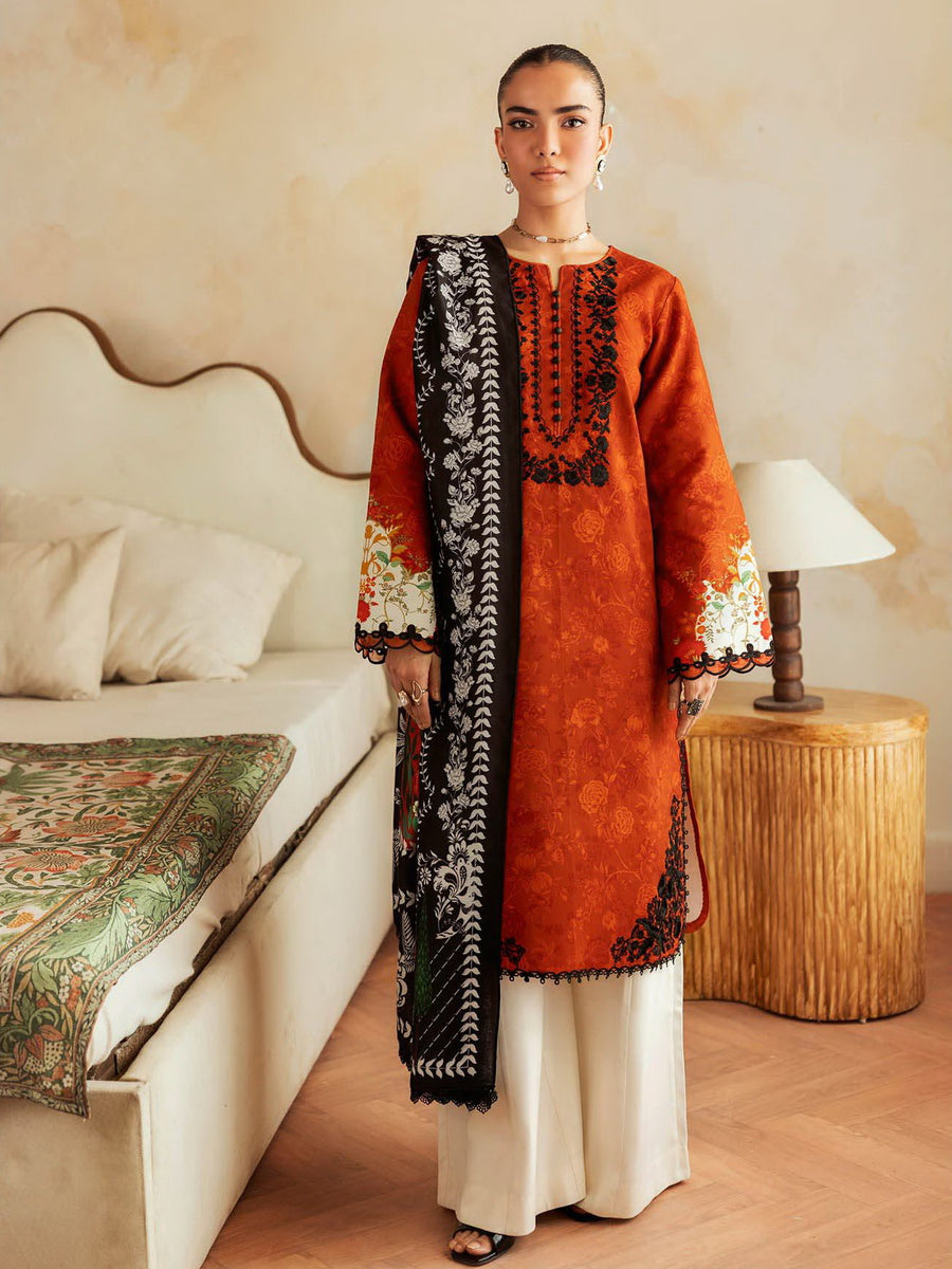 Nissa by RajBari Premium Embroidered Marina Unstitched 3Pc Suit D-06