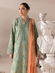 RajBari Premium Embroidered Lawn Unstitched 3Pc Suit D-06