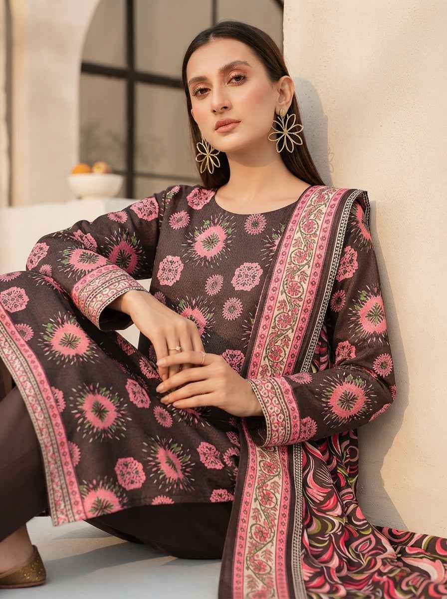Fiza Noor Digital Printed Marina Unstitched 3Pc Suit D-06