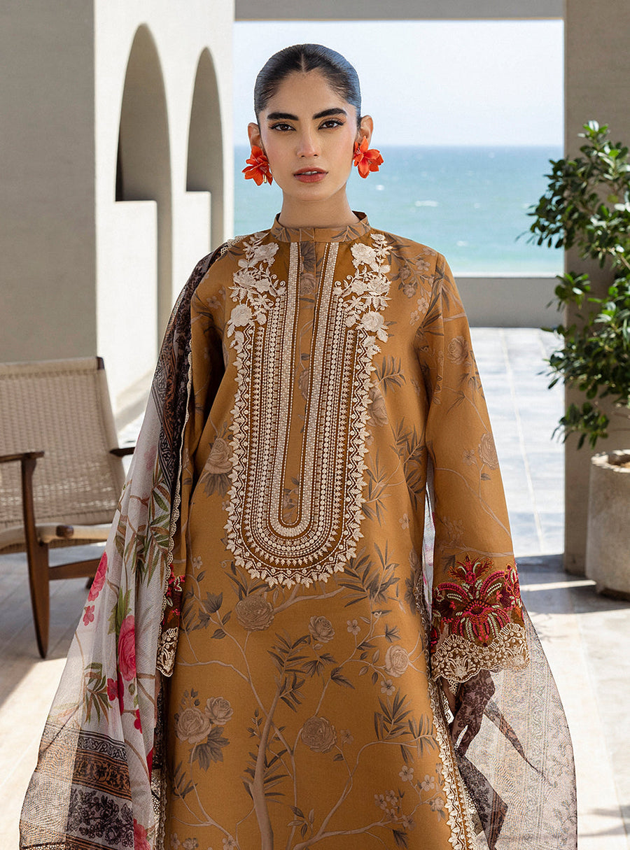 Zainab Chottani Tahra Embroidered Lawn Unstitched 3Pc Suit D-06 RAHMA