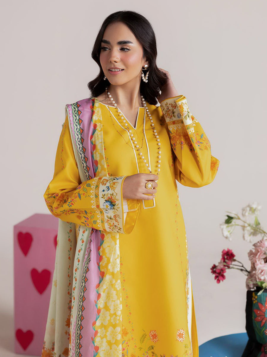 RajBari Amal Summer Prints Exclusive 3Pc Unstitched Lawn Suit D-06