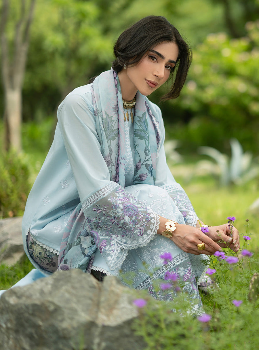 Zainab Chottani Luxe Lawn Unstitched Embroidered 3Pc Suit D-06 Cove
