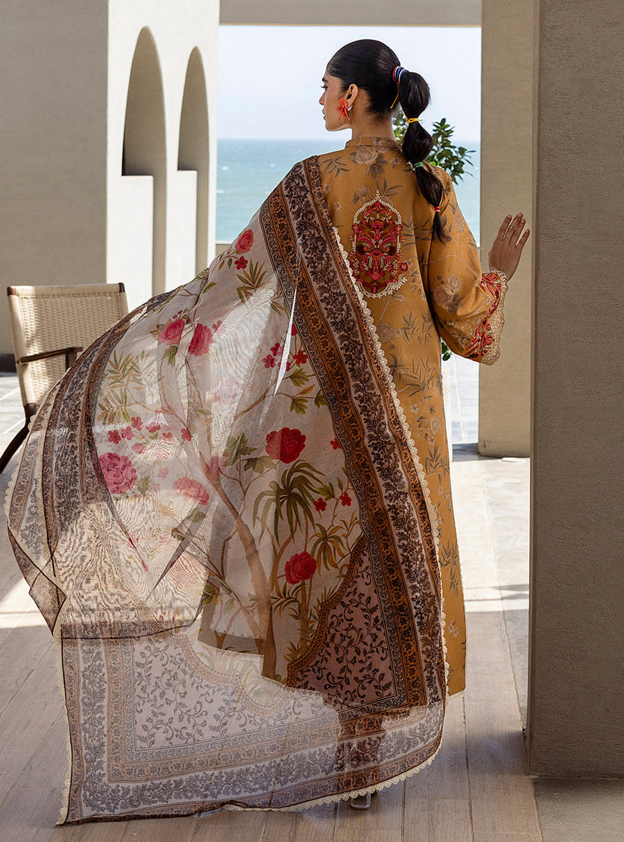 Zainab Chottani Tahra Embroidered Lawn Unstitched 3Pc Suit D-06 RAHMA