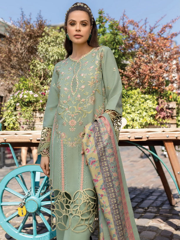 Rang Rasiya Carnation Embroidered Karandi Unstitched 3Pc Suit D-06 Lisa