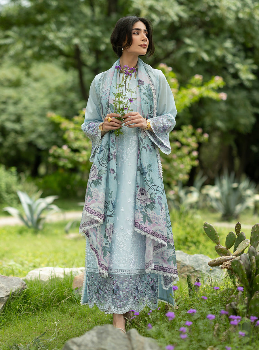 Zainab Chottani Luxe Lawn Unstitched Embroidered 3Pc Suit D-06 Cove