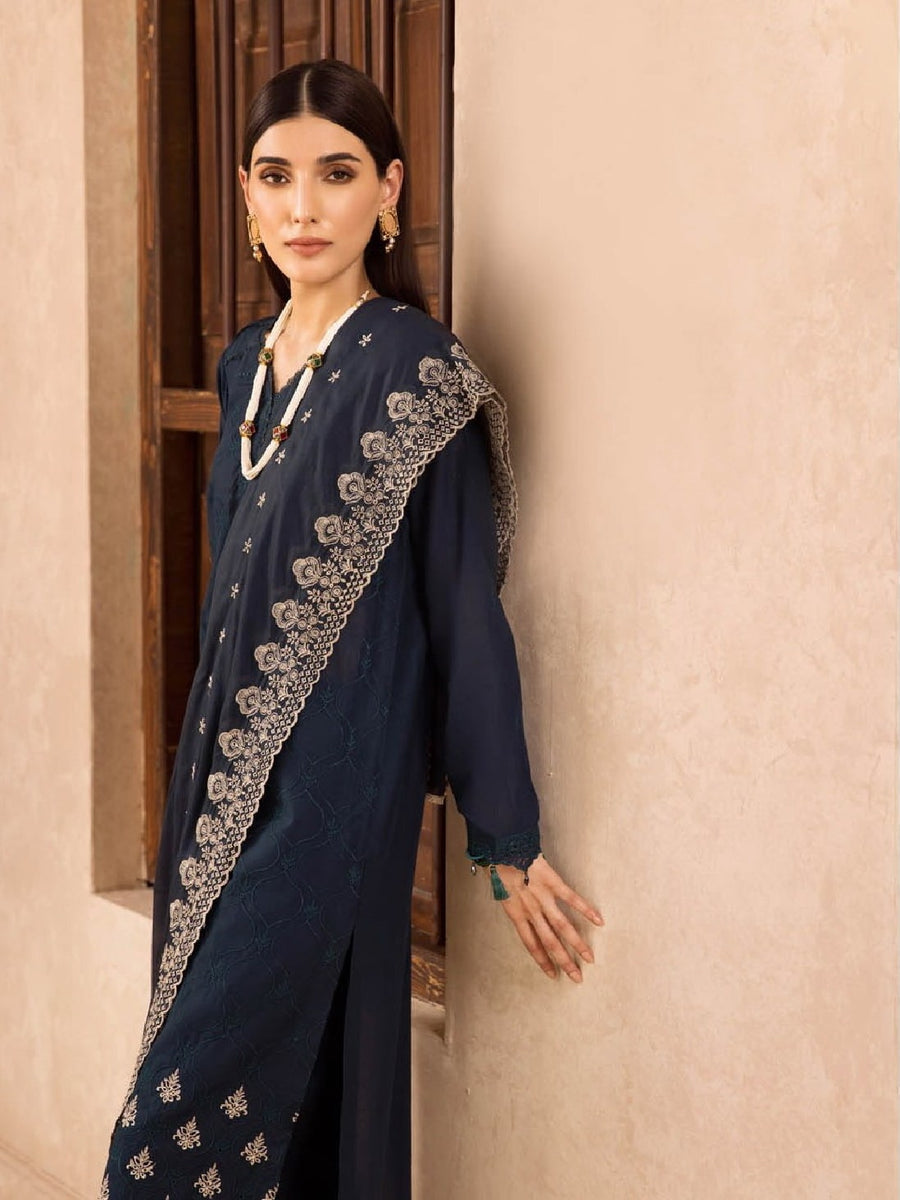 Nissa by RajBari Unstitched Embroidered Chikankari 3 Piece Suit D-06