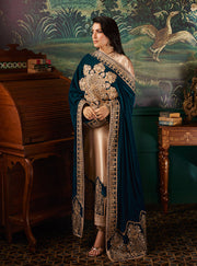 Zainab Chottani Embroidered Brocade Unstitched 3Pc Suit D-06 AMBER
