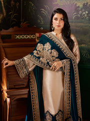 Zainab Chottani Embroidered Brocade Unstitched 3Pc Suit D-06 AMBER