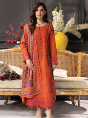 Rang Rasiya Carnation Embroidered Khaddar Unstitched 3Pc Suit D-06