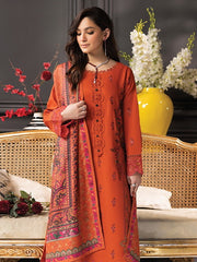 Rang Rasiya Carnation Embroidered Khaddar Unstitched 3Pc Suit D-06