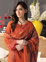 Rang Rasiya Carnation Embroidered Khaddar Unstitched 3Pc Suit D-06