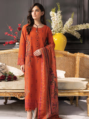 Rang Rasiya Carnation Embroidered Khaddar Unstitched 3Pc Suit D-06