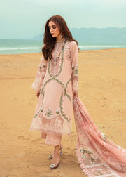 Saira Shakira Embroidered Lawn Unstitched 3Pc Suit D-06B Winds of Eden - Rose