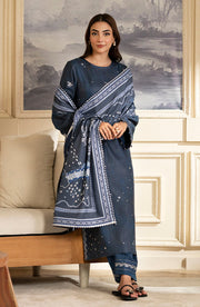 Bellini by Seran Embroidered Cotail Unstitched 3Pc Suit D-06 Clara