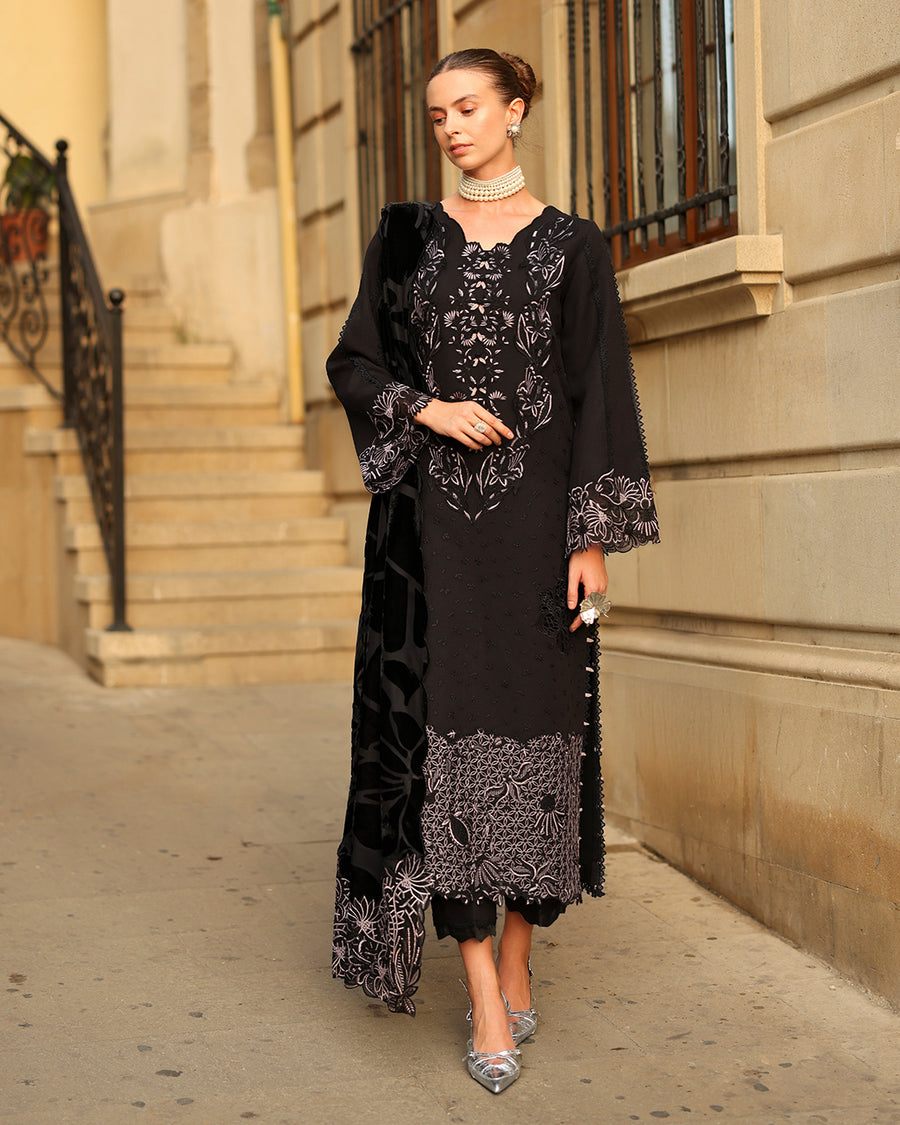 Rang Rasiya Carnation Embroidered Karandi Unstitched 3Pc Suit D-06 Cortado