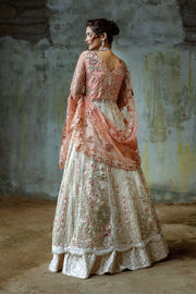 Mushq Stardust Embroidered Net Unstitched 3Pc Suit D-01 Galaxy Gown