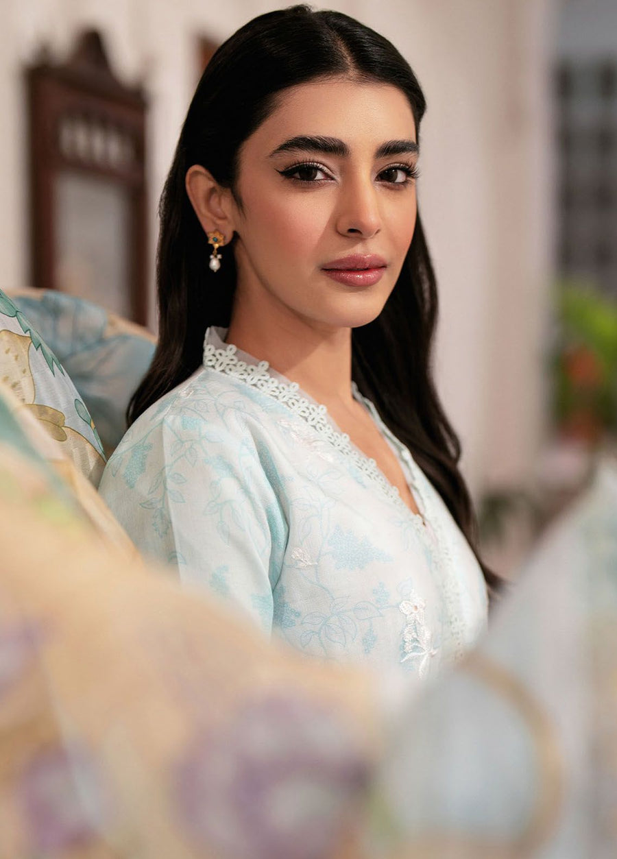 Seran Afsanah Embroidered Lawn Unstitched 3Pc Suit D-06 HAREEM