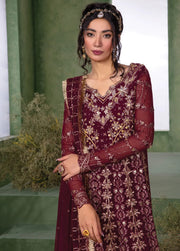 Rang Rasiya Chatoyer Embroidered Chiffon Unstitched 3Pc Suit D-06 Leyla