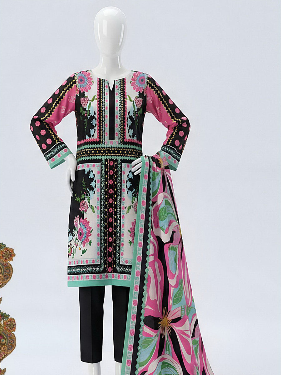 Ittehad Essential Printed Lawn Unstitched 3Pc Suit D-06