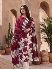 Zeenia Serene Printed Linen Unstitched 3Pc Suit D-06