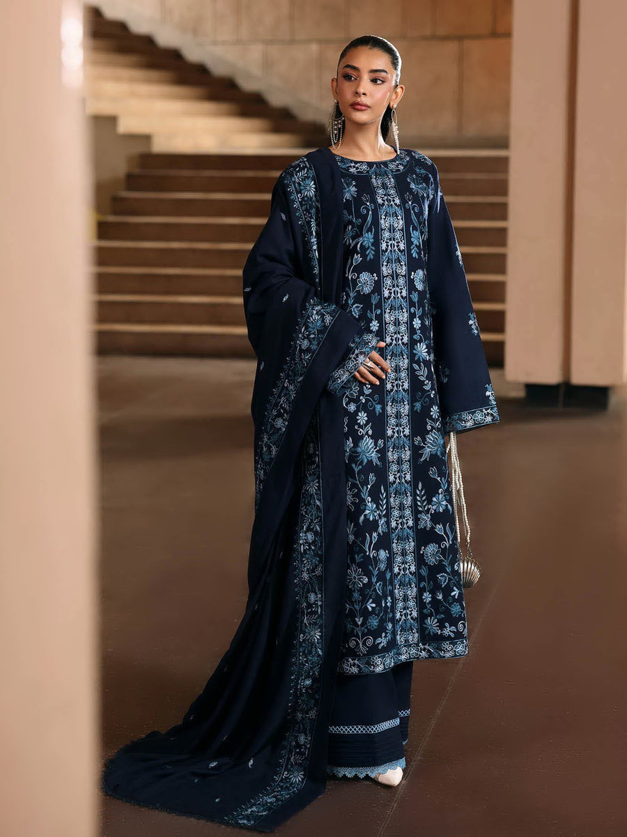 RajBari Premium Embroidered Peach Unstitched 3Pc Suit D-06